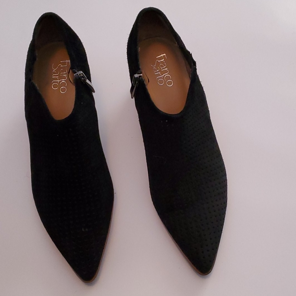 Franco Sarto black suede booties